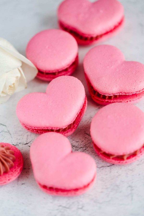 Heart shaped macarons
