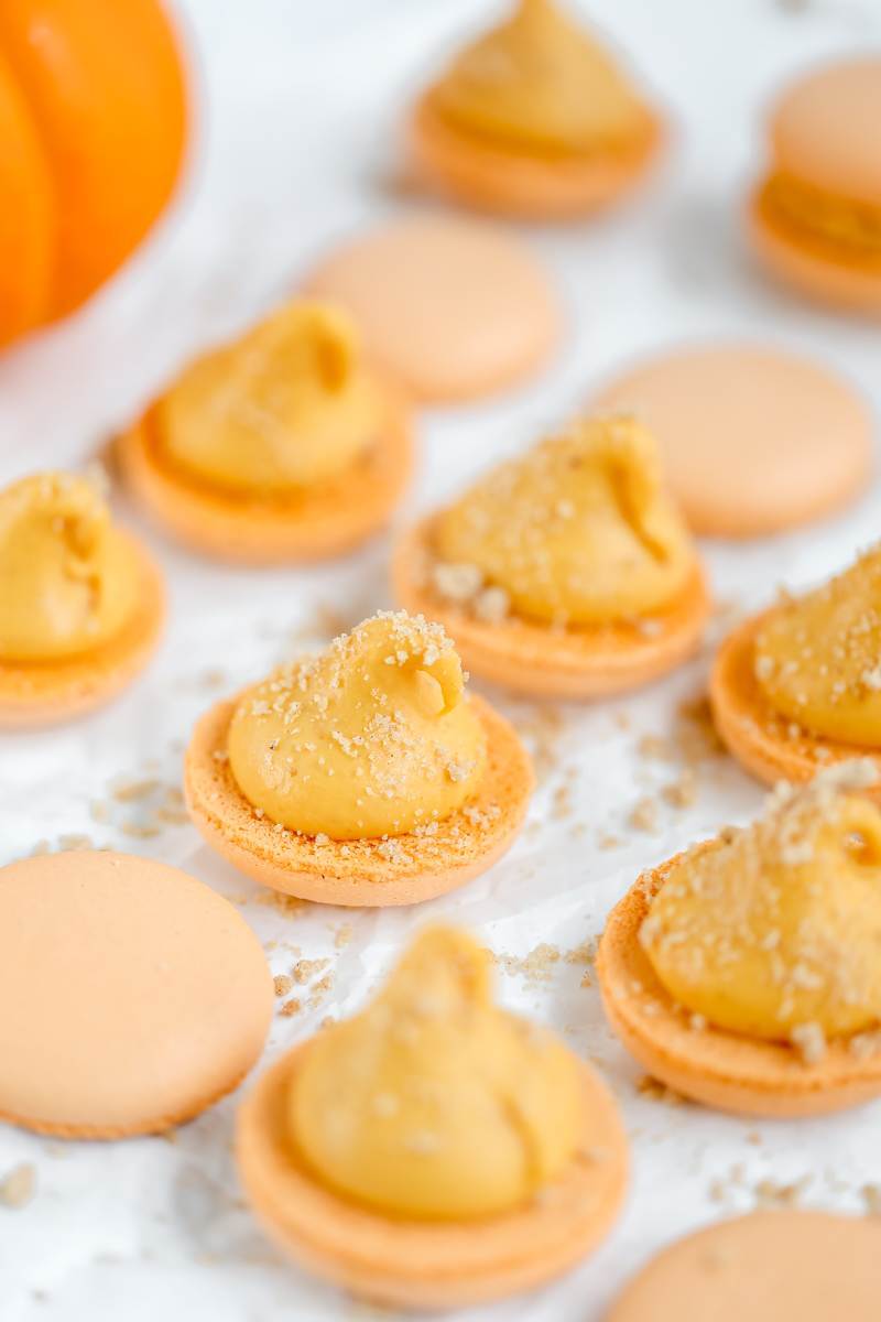 Pumpkin Cheesecake Macarons