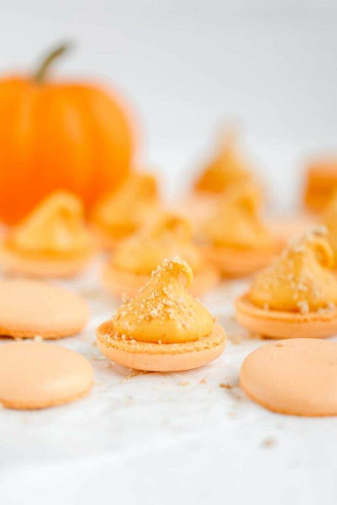 pumpkin cheesecake macarons