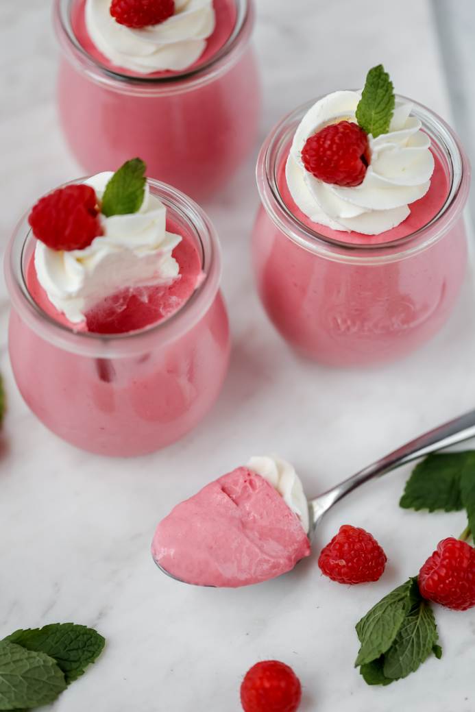 Raspberry Mousse Cups - Everything Marina